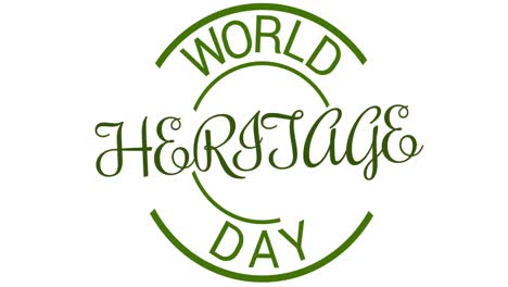 Animation-of-world-heritage-day-text-on-white-background