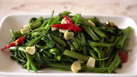 stir-fried chinese morning glory or water spinach