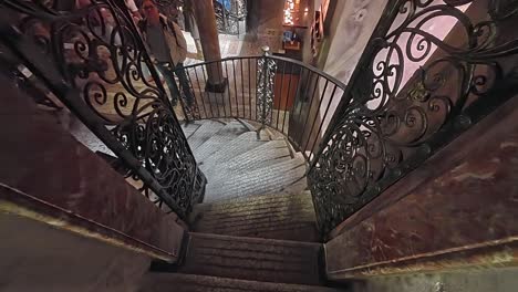 spiral staircase in an ancient church or religious building
