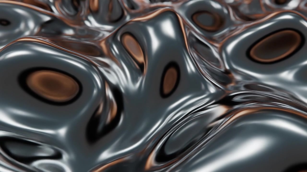 Abstract Liquid Metal Surface with Rippling Waves