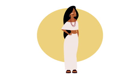 inca female indigenous character animation