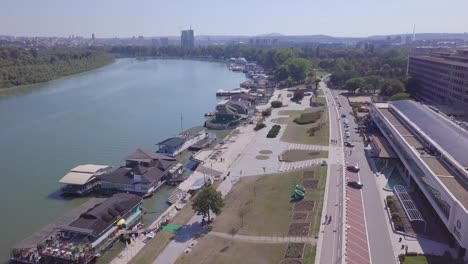 Cinematic-opening-shot-of-Kej-and-running-track-in-Belgrade