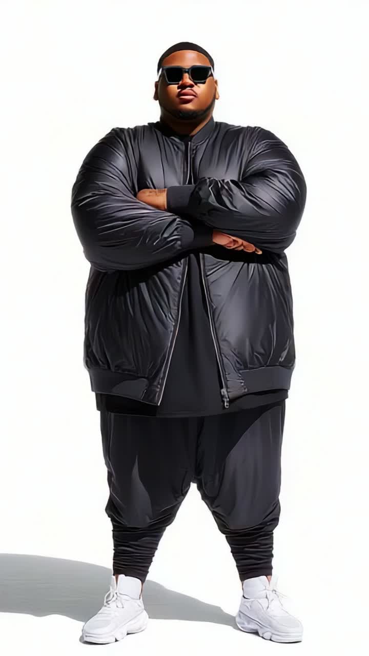 A Confident Individual in Stylish Black Outfit Showcasing Modern Streetwear Fashion, Emphasizing Comfort and Trendy Design with Strong Fashion Statements