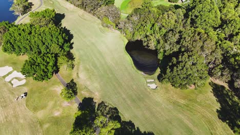 scenic aerial shots of a golf course