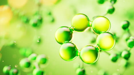 transparent green molecules background, 3d rendering.