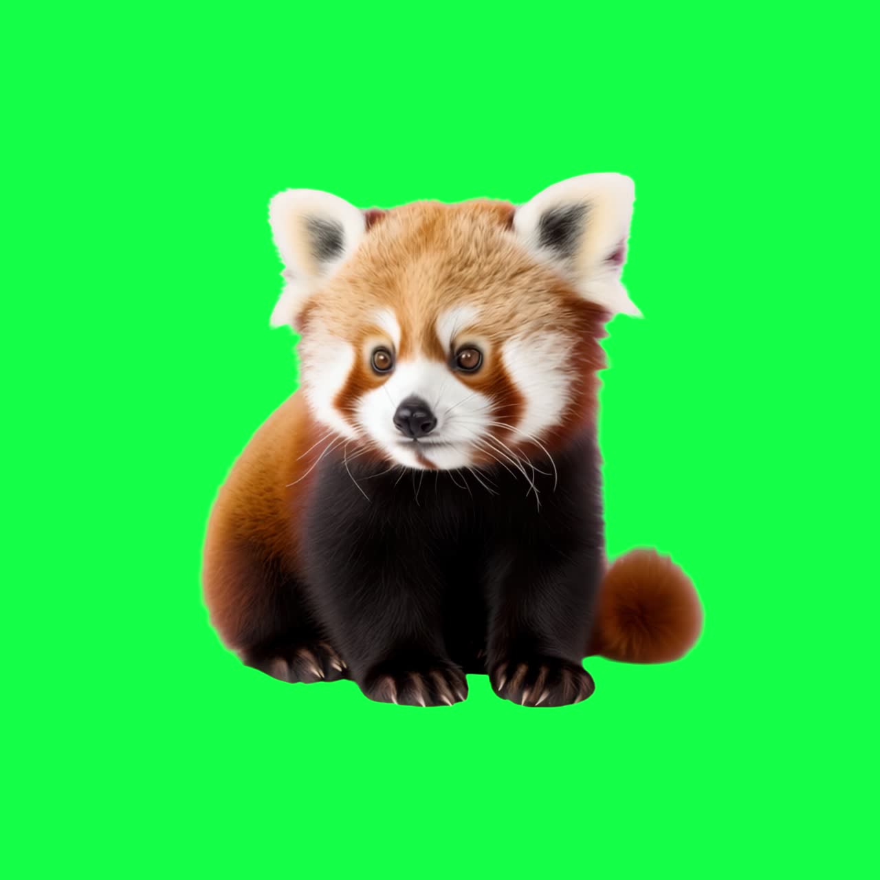 Animazione adorabile di panda rosso, video 4K trasparente, green screen