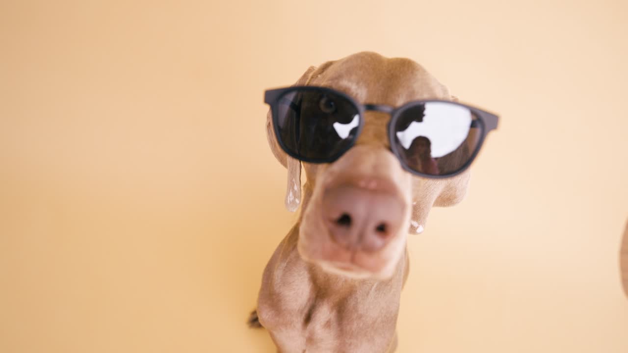 太陽眼鏡をかぶった犬