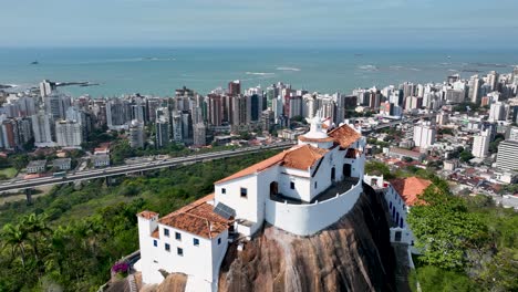 Paisaje-Urbano-Aéreo-Del-Centro-De-Vitoria-Estado-De-Espíritu-Santo-Brasil