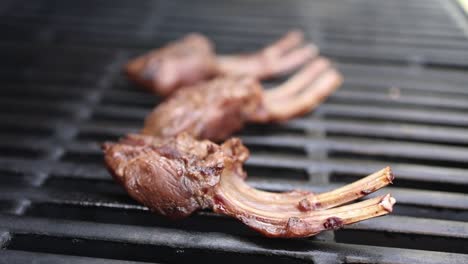 grilled lamb ribs on a grill