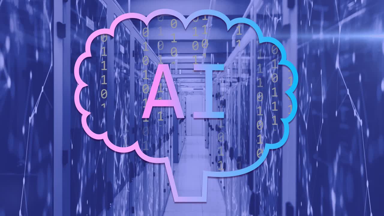 animación de un texto y procesamiento de datos a través de servidores informáticos