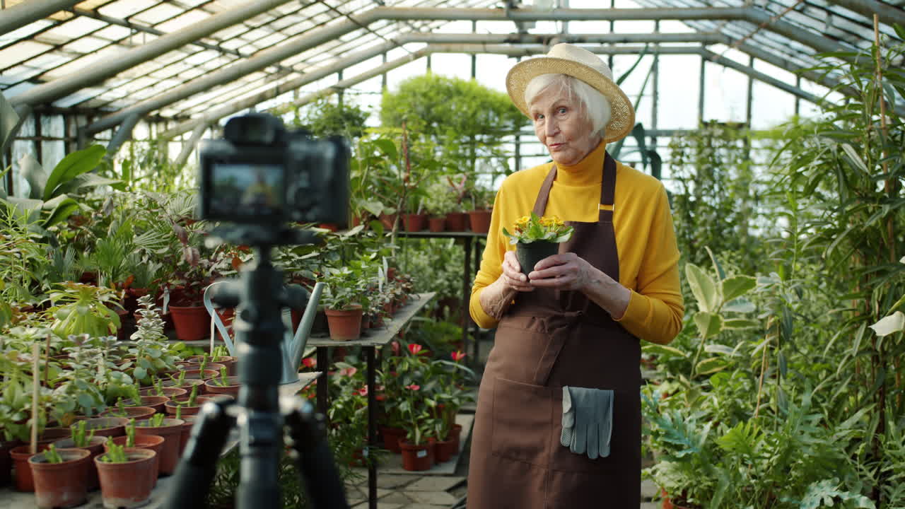 Senior Gardener Vlogs in Greenhouse