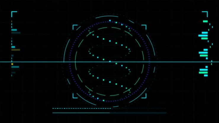 Futuristic Digital DNA Helix HUD Interface Animation