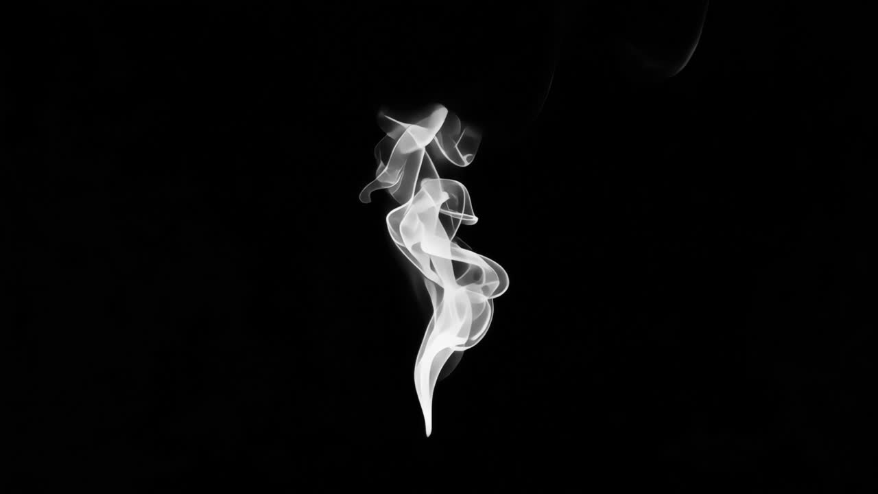 Ethereal smoke forming abstract shape animated overlay, transparent 4K video, alpha channel, ProRes