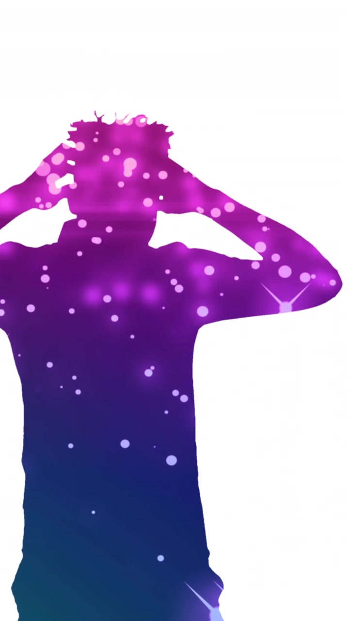 Animazione di silhouette di uomo d'affari che parla con scie luminose su sfondo bianco