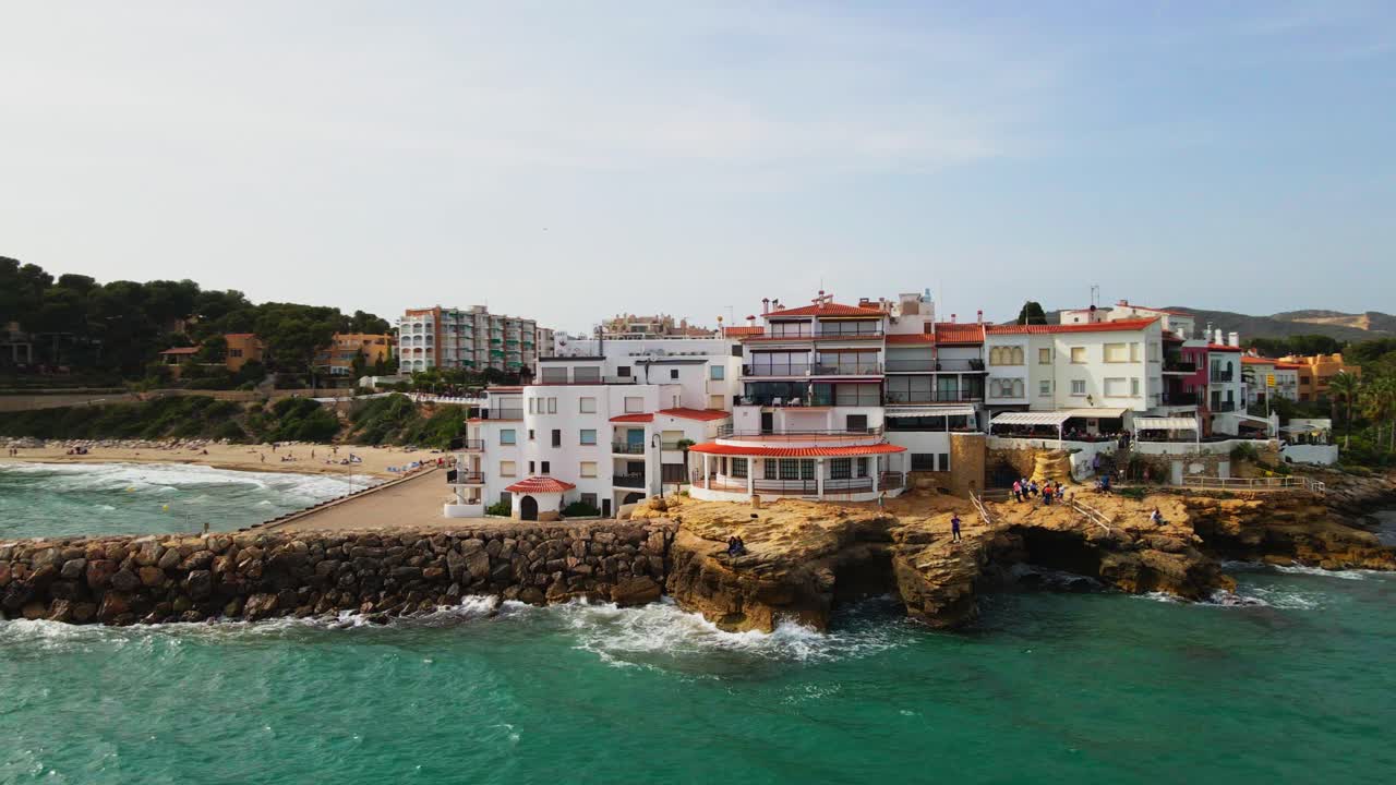 Aerial 4K drone footage of El Roc de Sant Gaiet&agrave;, a scenic location