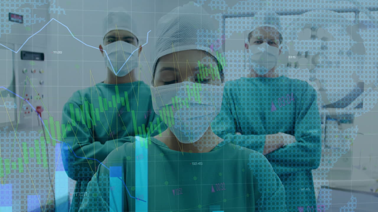 Animation of statistics and data processing over diverse surgeons