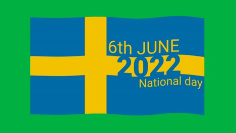 sweden national day wishing animation green screen footage. seamless video clip for sweden holiday on 6th june.