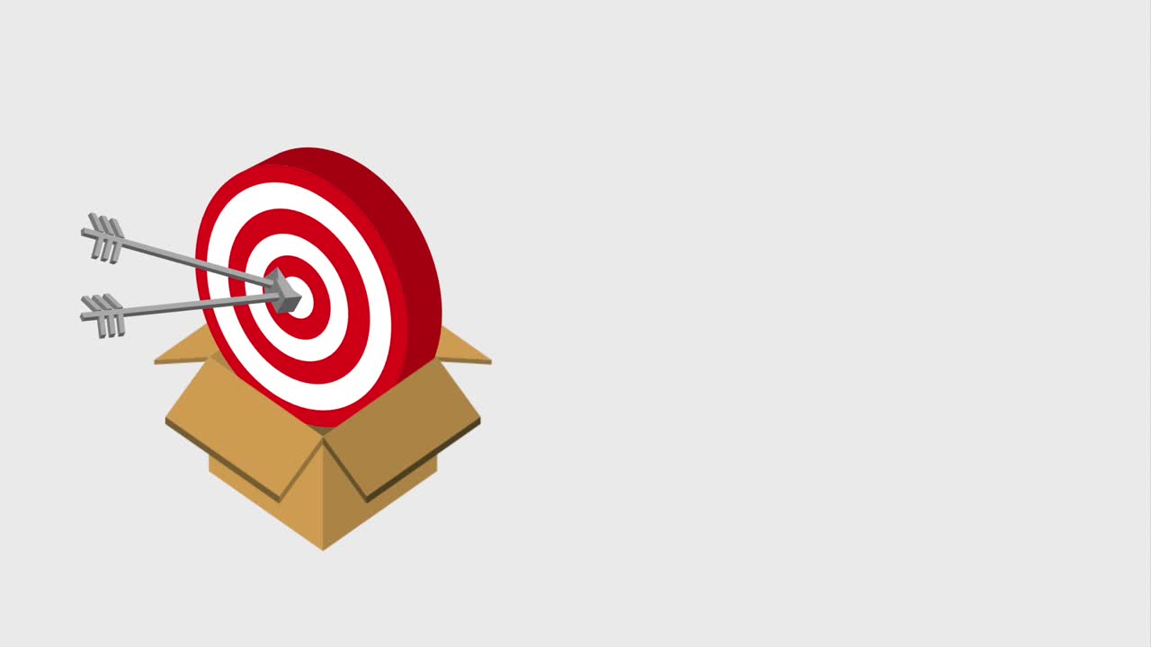 caja con flechas objetivo estrategia