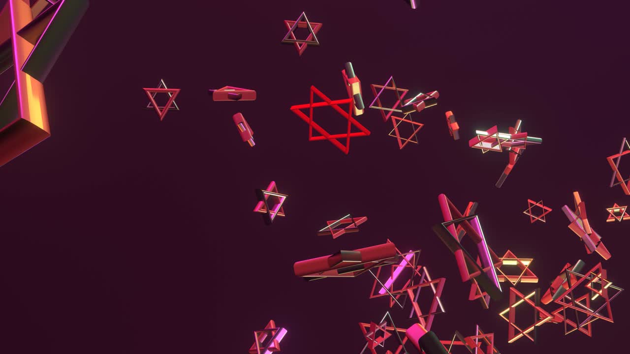 미래의 모양, 비행, 추상적인 물체의 애니메이션, 역동적인 기술 개념 배경.