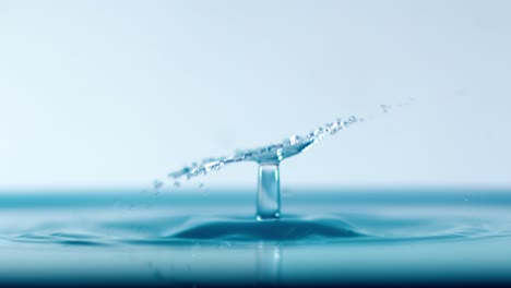 drop close-up of water falls in a super slow motion.