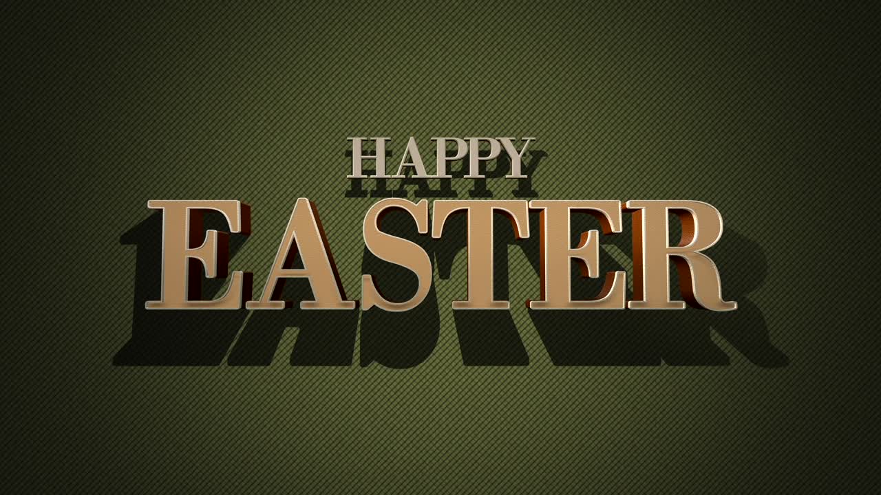 Retro Happy Easter text on green vintage texture in 80s style