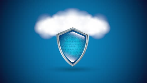 tecnología de big data con escudo y nube