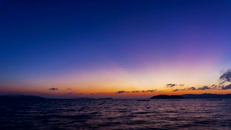 beautiful light sunset or sunrise with reflex in the water at phuket thailand scenery background 4k timelapse