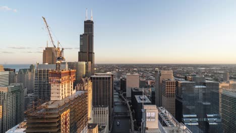 chicago south loop - day to night time lapse