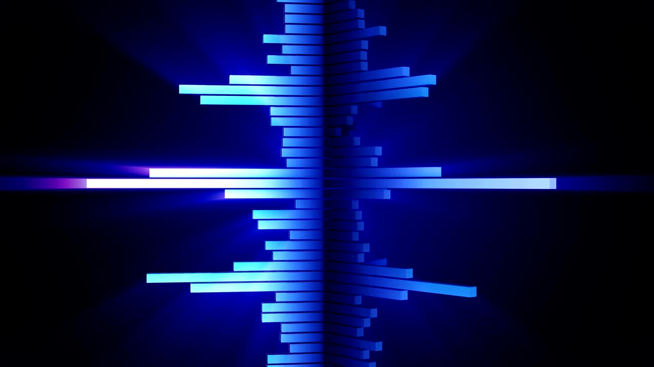 블루 웨이브 애니메이션: 이라이저의 사운드 웨이브, 스 뮤직 플레이어, 미래의 디지털 사운드 와이브 컨셉, 루프 배경