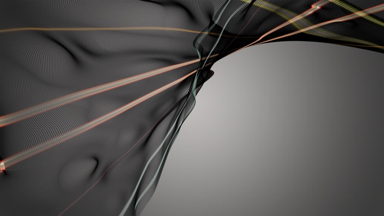 Fantastic animation with particle wave object in slow motion and space for text, 4096x2304 loop 4K