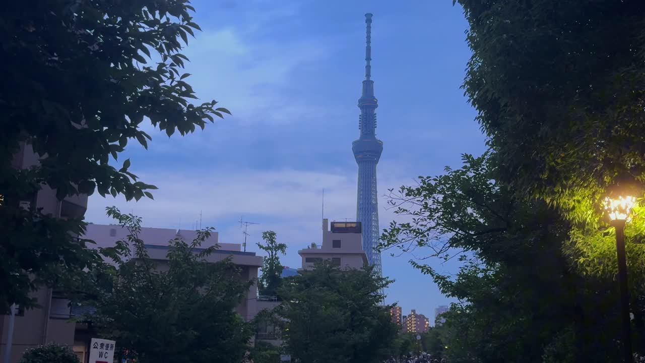 도쿄 스카이트리 어두운 밤