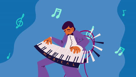 musician playing piano artist character