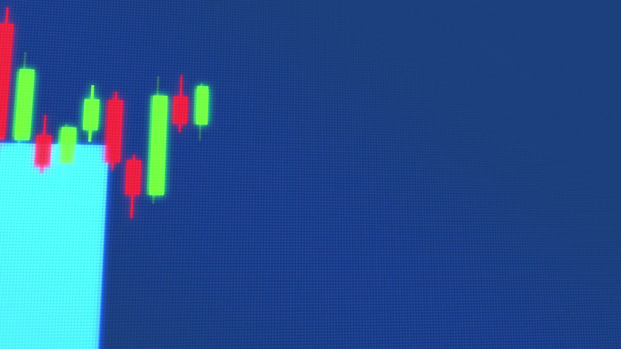 Animated Looping Trading Candlesticks and Graph