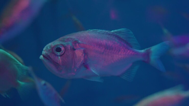 Darwin's Slimehead - Big Roughy Swimming Underwater Inside The Glass Aquarium In Numazu, Japan