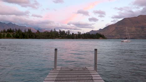 La-Puesta-De-Sol-En-Queenstown,-Nueva-Zelanda