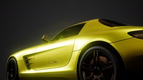 luxury sport car in dark studio with bright lights