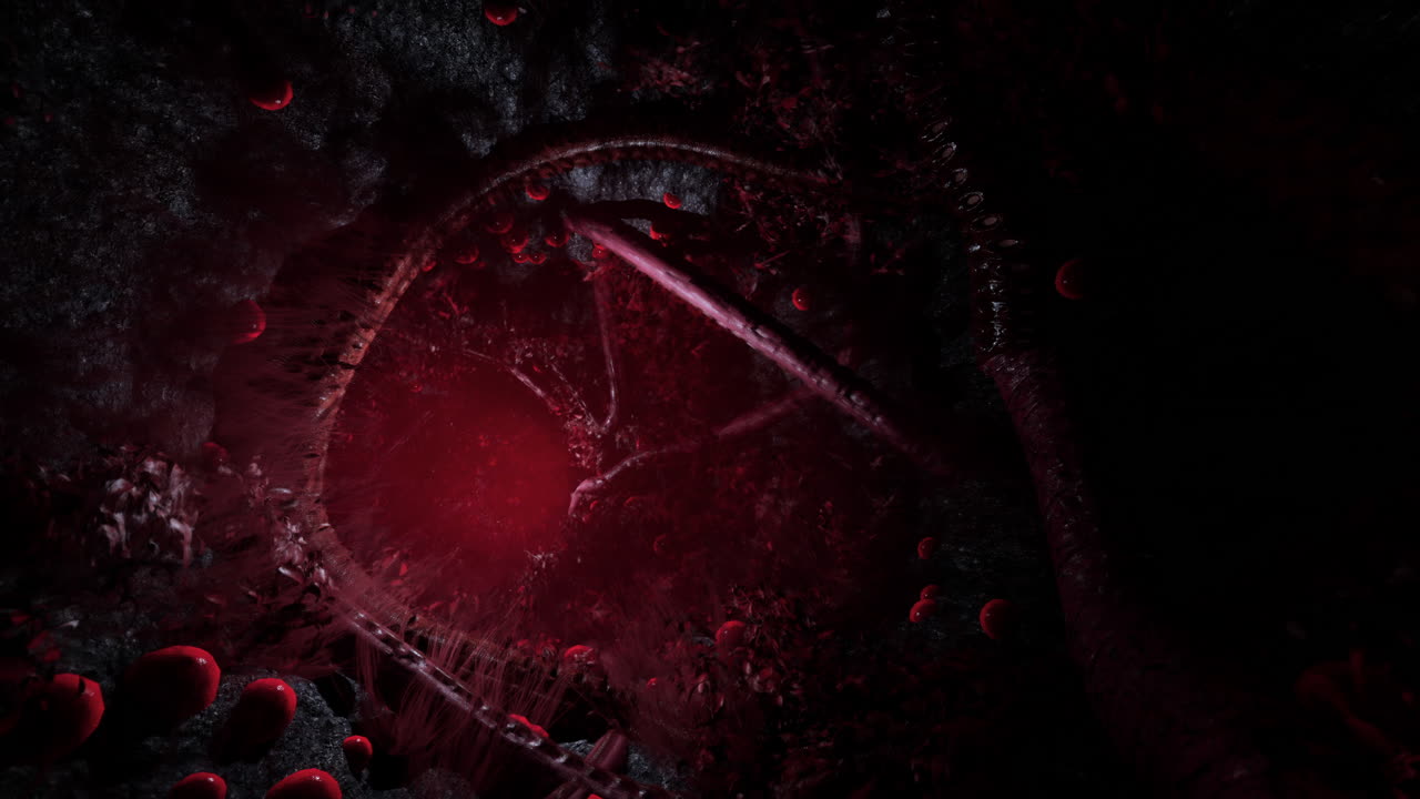 túnel del bosque rojo oscuro