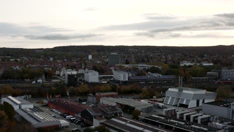 Drone-Aerial-Cityscape-of-a-typical-german-city