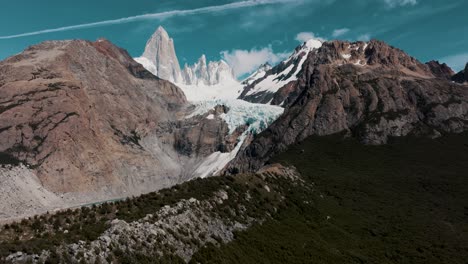 scenic monte fitz roy in patagonia, argentina - tilt up shot