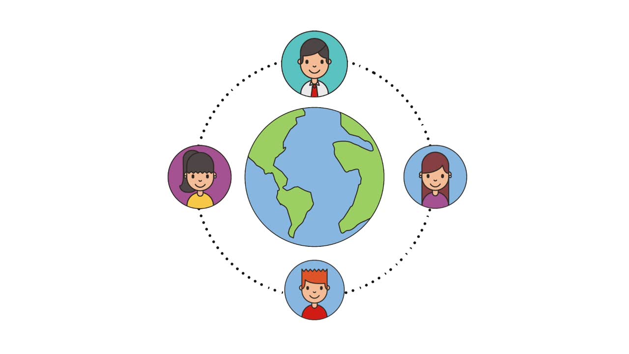 jóvenes de todo el mundo trabajan en la red