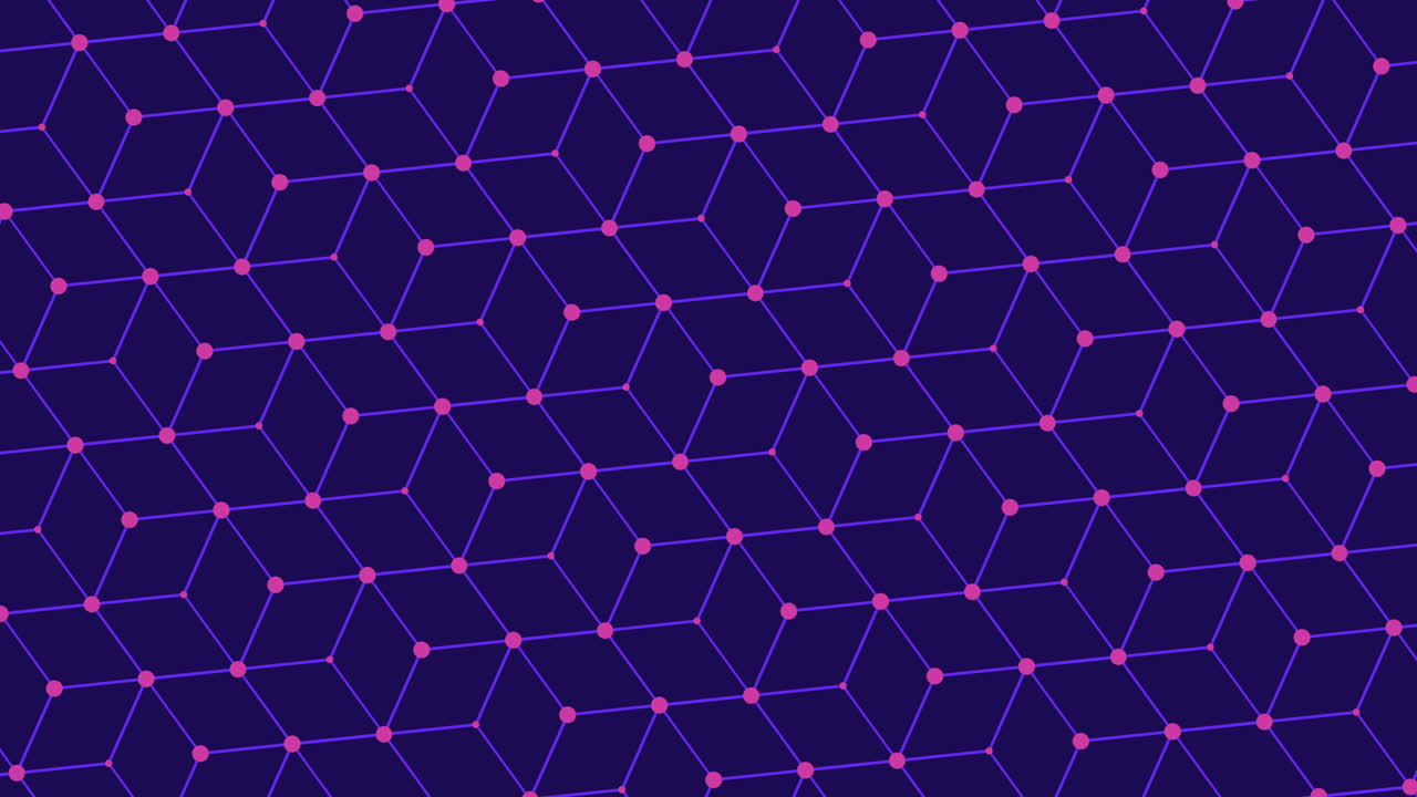 네온 화려한 빛으로 추상 기하학적 큐브 패턴