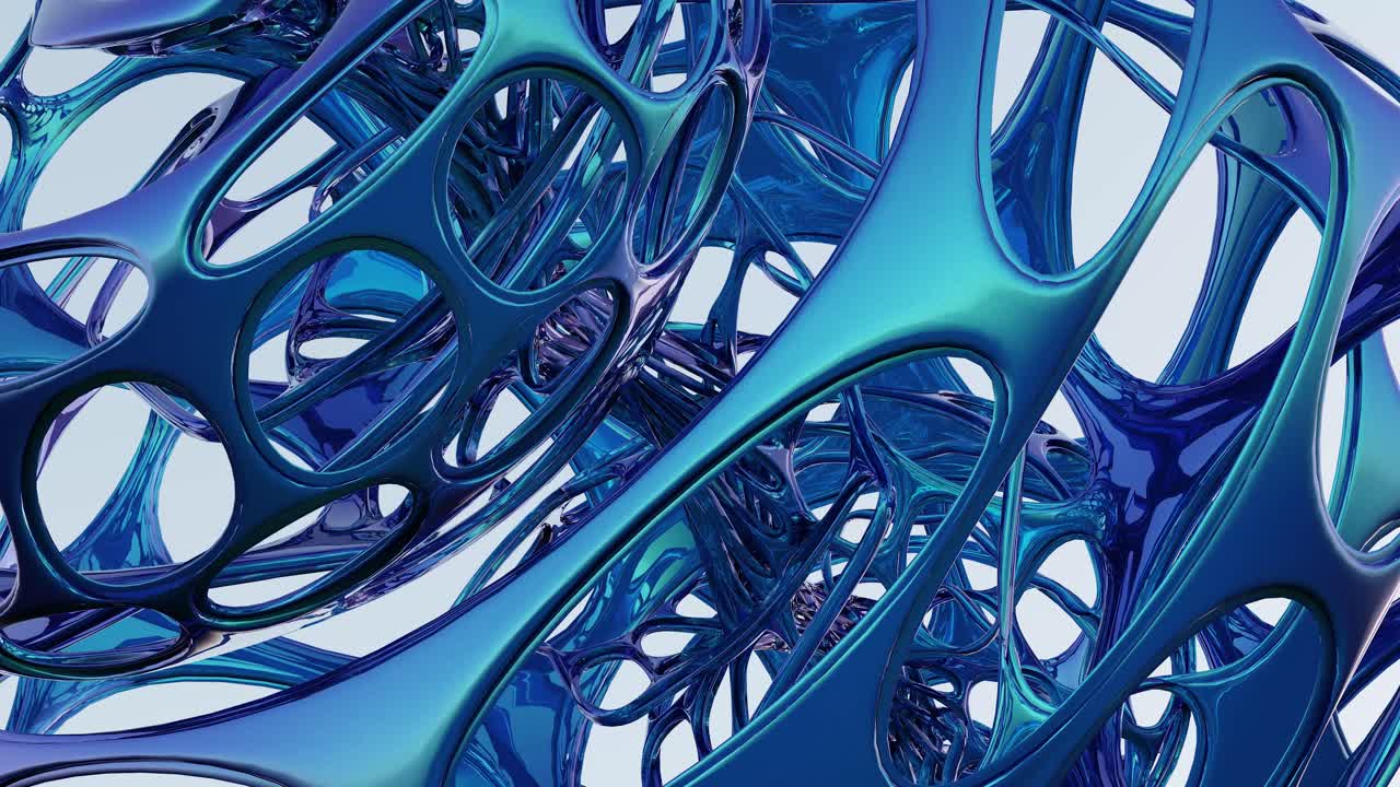 Abstract Intertwined Blue Forms