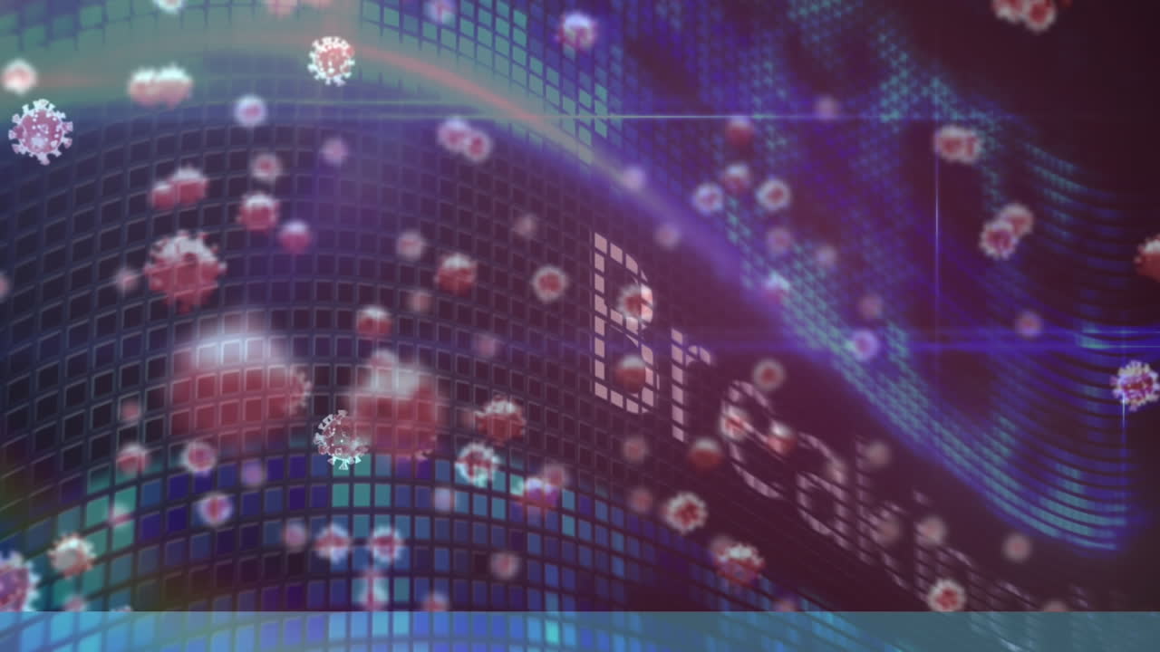 브레이킹 뉴스 텍스트를 통해 바이러스 세포의 애니메이션