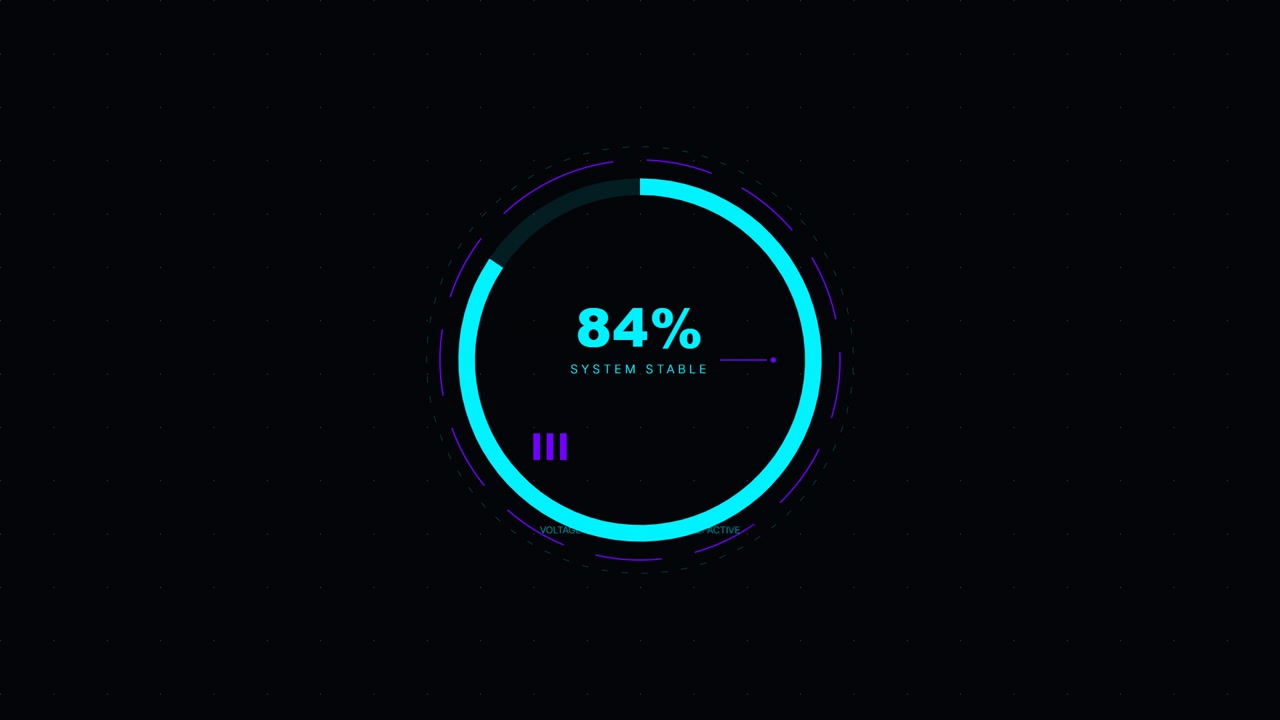 Digital Loading Progress Circle with System Stable Status