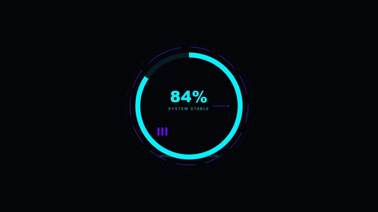 Digital Loading Progress Circle with System Stable Status