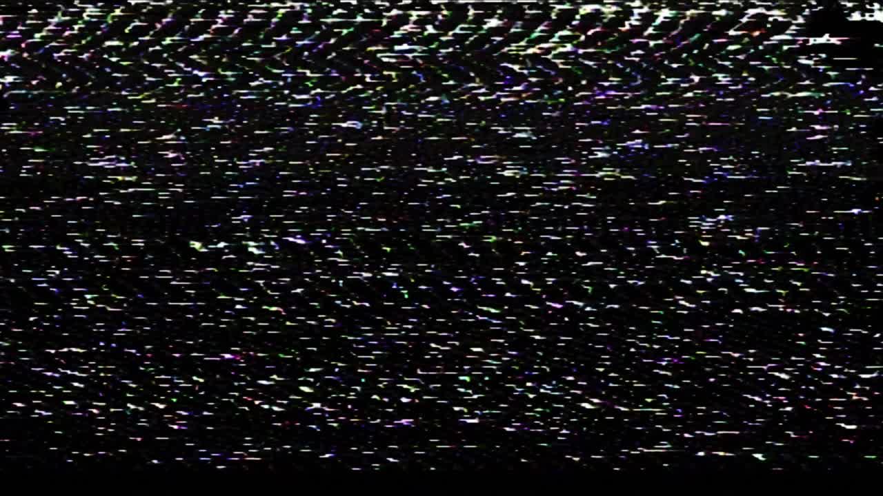 VHS screen digital glitch and noise. Videotape Tracking defect mode. Bkack and white dynamic noise motion. Old film grunge on black background realistic flickering