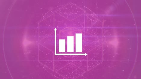 Animación-Del-Icono-De-Estadísticas-Y-Procesamiento-De-Datos-Sobre-Fondo-Morado