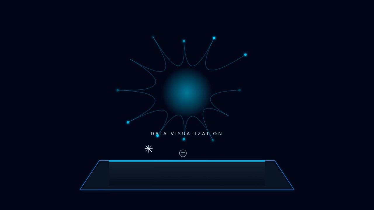 Abstract Digital Data Visualization Interface with Glowing Nodes