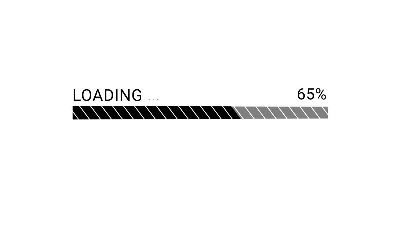 Digital Loading Progress Bar Animation on White Background