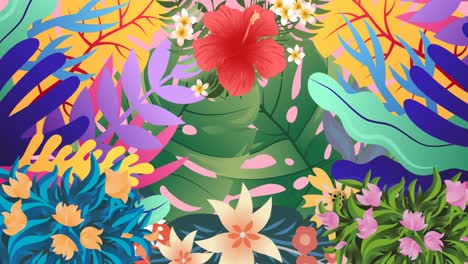 Animation-Eines-Flash-Sale-Textes-Mit-Blumen,-Die-Sich-In-Hypnotischer-Bewegung-Bewegen